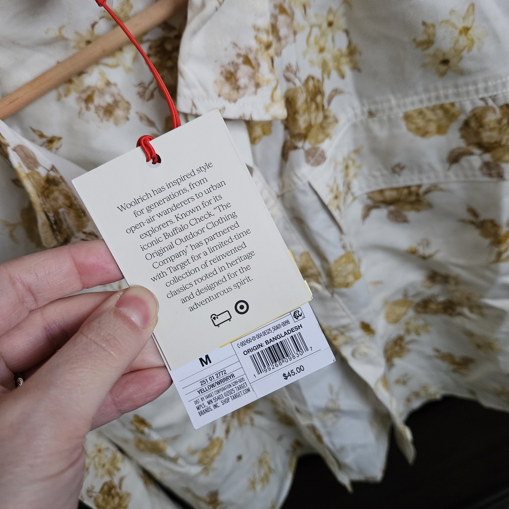 Woolrich X Target Floral Utility Shirt Women's M Nwt - Picture 3 of 4
